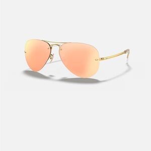 Ray ban rose gold mirrored aviators